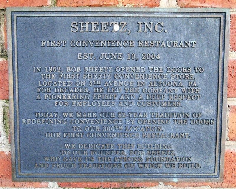 First Sheetz, Inc. Convenience Restaurant Marker image. Click for full size.