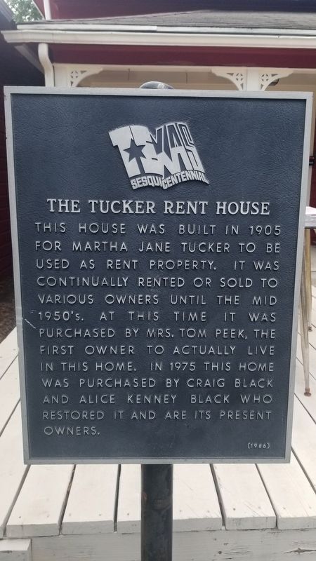 The Tucker Rent House Marker image. Click for full size.