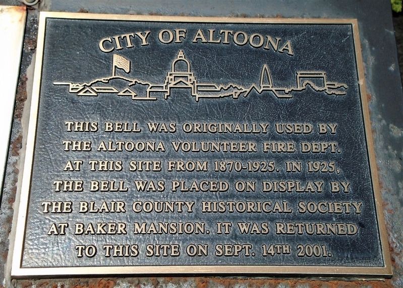 Altoona Volunteer Fire Department Bell Marker image. Click for full size.