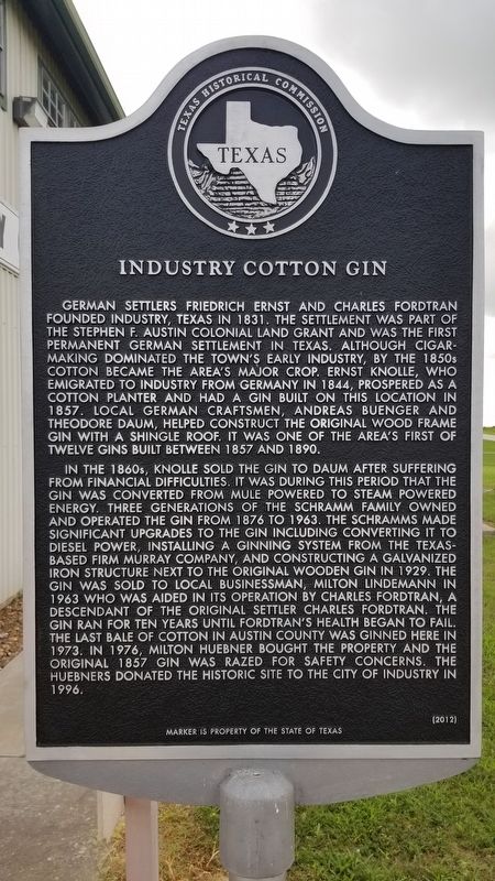 Industry Cotton Gin Marker image. Click for full size.