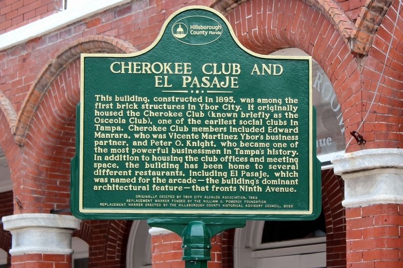 Cherokee Club and El Pasaje Marker image. Click for full size.