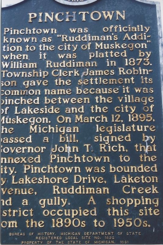 Pinchtown Marker — side 2 image. Click for full size.