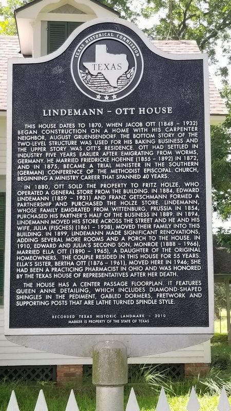 Lindemann - Ott House Marker image. Click for full size.