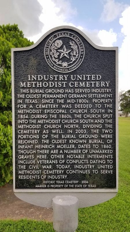 Industry United Methodist Cemetery Marker image. Click for full size.