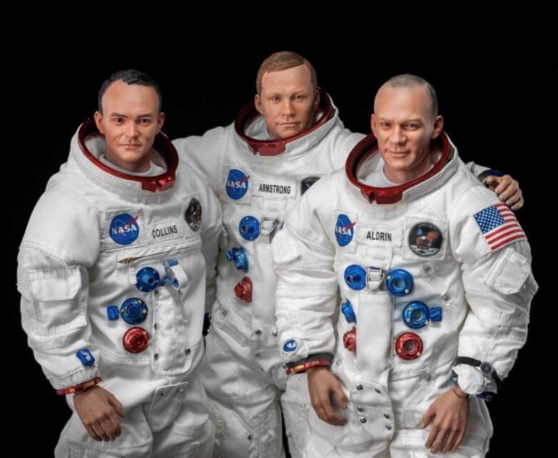 Apollo II Crew: Collins, Armstrong, Aldrin image. Click for full size.
