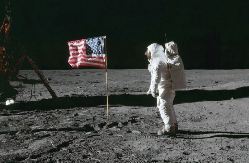4. Flag Planting on the Moon. Click for full size. 4. Flag Planting on the Moon image. Click for full size.