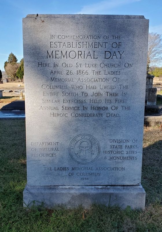 In Commemoration of the Establishment of Memorial Day Marker image. Click for full size.