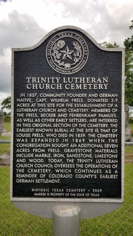 Trinity Lutheran Church Cemetery Marker image. Click for full size.