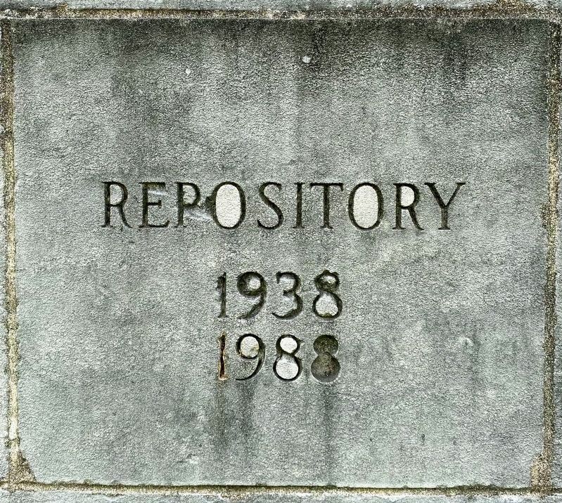 Repository Stone at the rear of the monument image. Click for full size.
