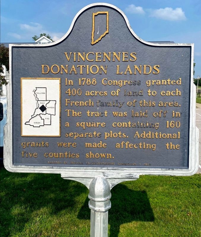 Vincennes Donation Lands Marker image. Click for full size.
