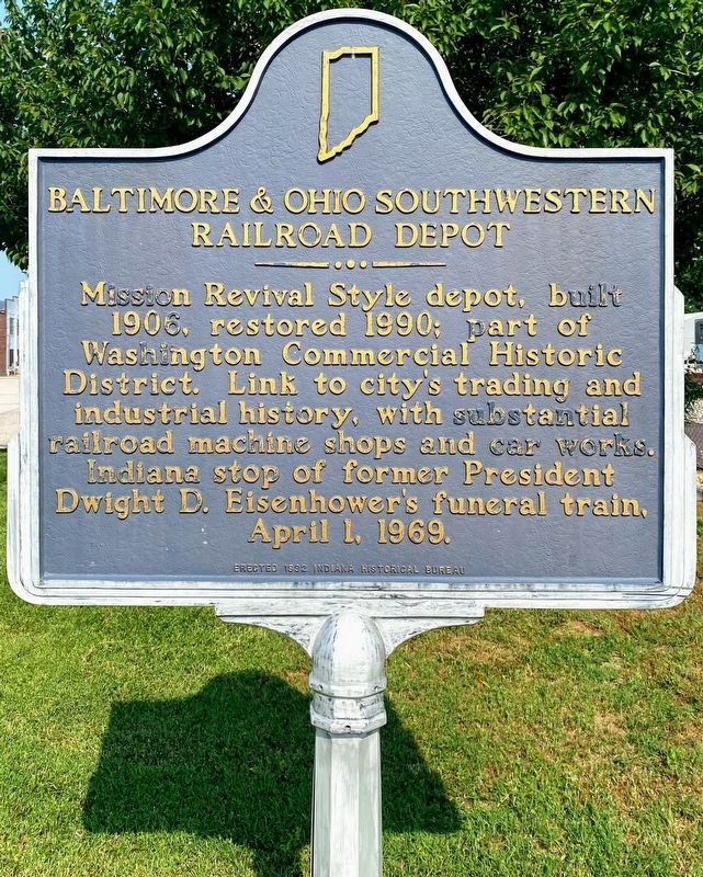 Baltimore & Ohio Southwestern Railroad Depot Marker image. Click for full size.