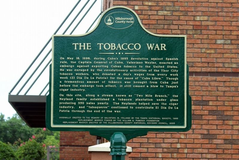 The Tobacco War Marker image. Click for full size.