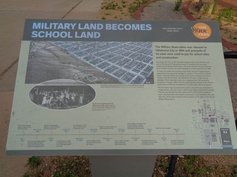 Military Land Becomes School Land Marker image. Click for full size.