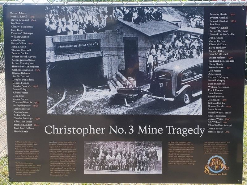 Christopher No. 3 Mine Tragedy Marker image. Click for full size.