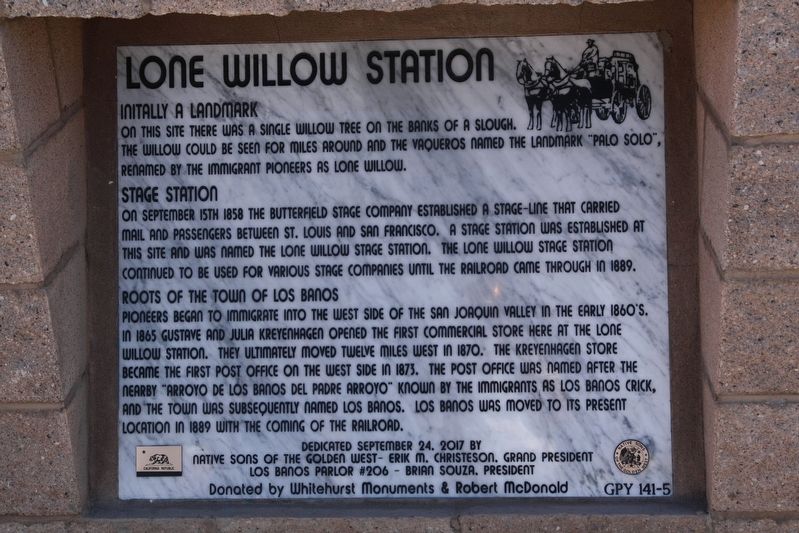 Lone Willow Station Marker image. Click for full size.