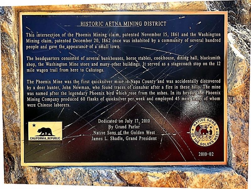 Historic Aetna Mining District Marker image. Click for full size.