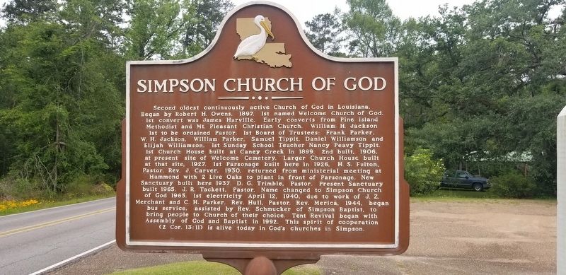 Simpson Church of God Marker image. Click for full size.