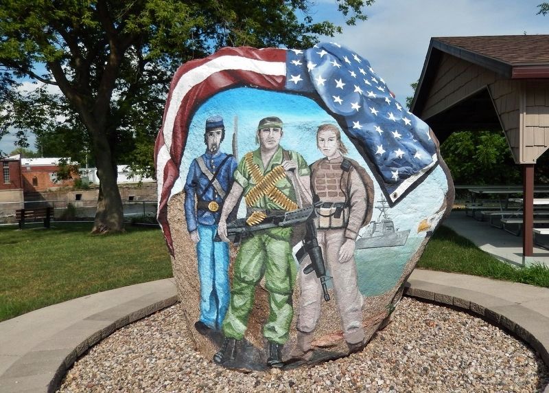 Greene Freedom Rock Veterans Memorial<br>(<i>north side</i>) image. Click for full size.