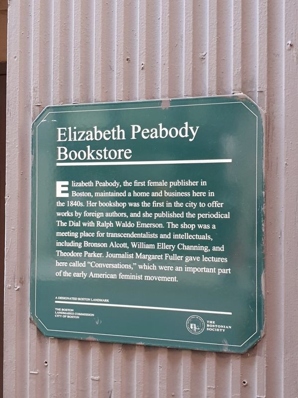 Elizabeth Peabody Bookstore Marker image. Click for full size.