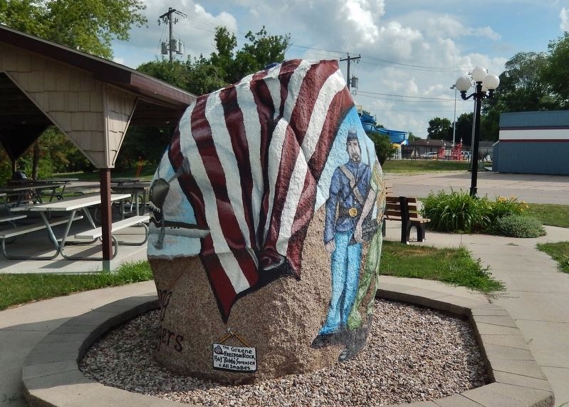 Greene Freedom Rock Veterans Memorial<br>(<i>east side</i>) image. Click for full size.