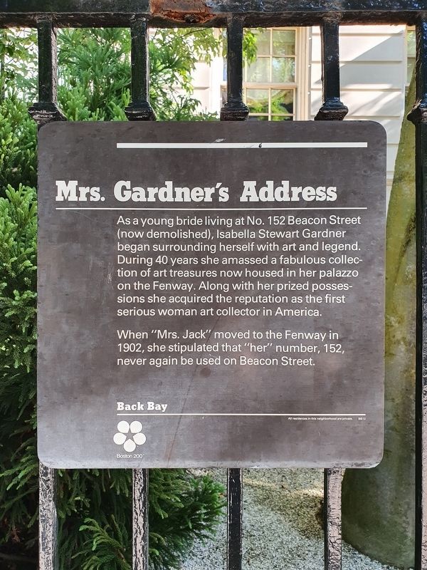 Mrs. Gardner's Address Marker image. Click for full size.
