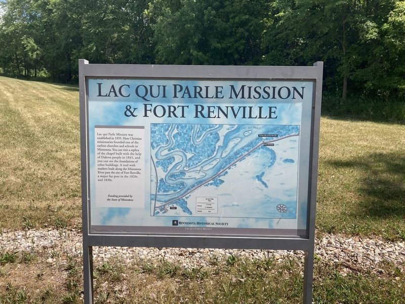 Lac Qui Parle Mission & Fort Renville Marker image. Click for full size.