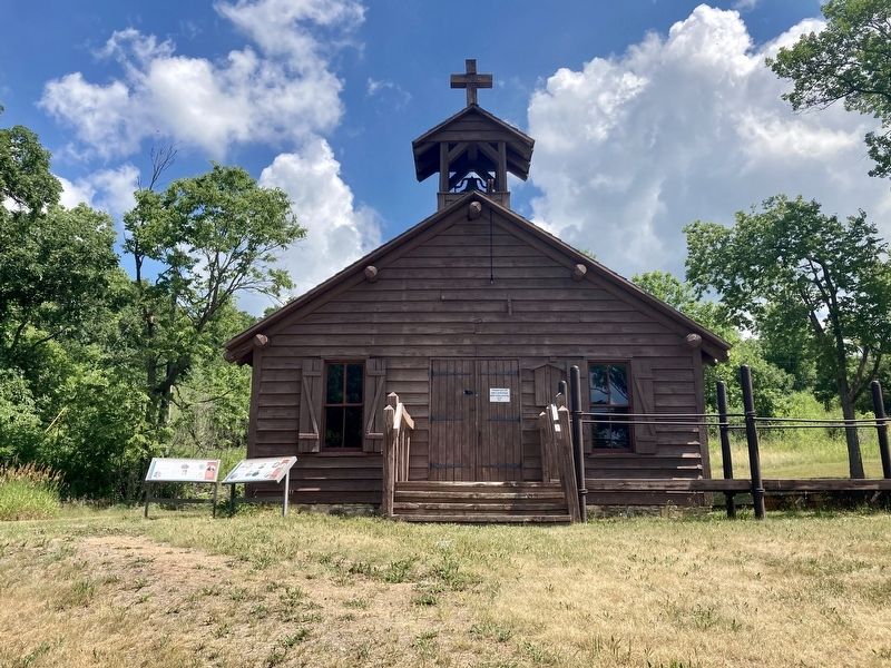 Reconstructed Lac Qui Parle Mission Chapel image. Click for full size.