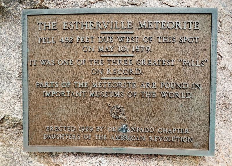The Estherville Meteorite Marker image. Click for full size.