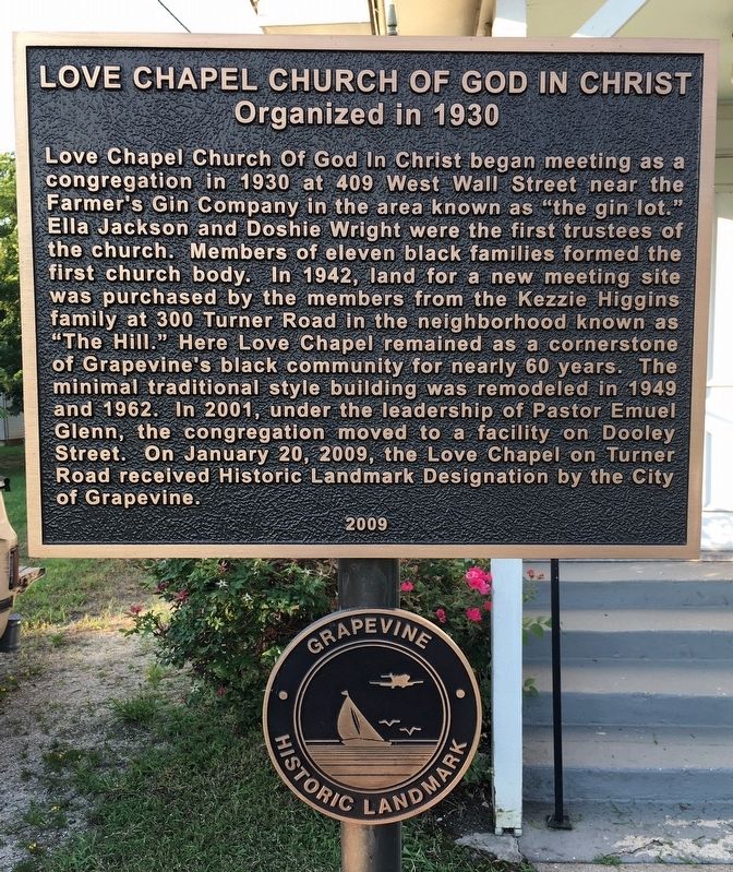 Love Chapel Church of God in Christ Marker image. Click for full size.