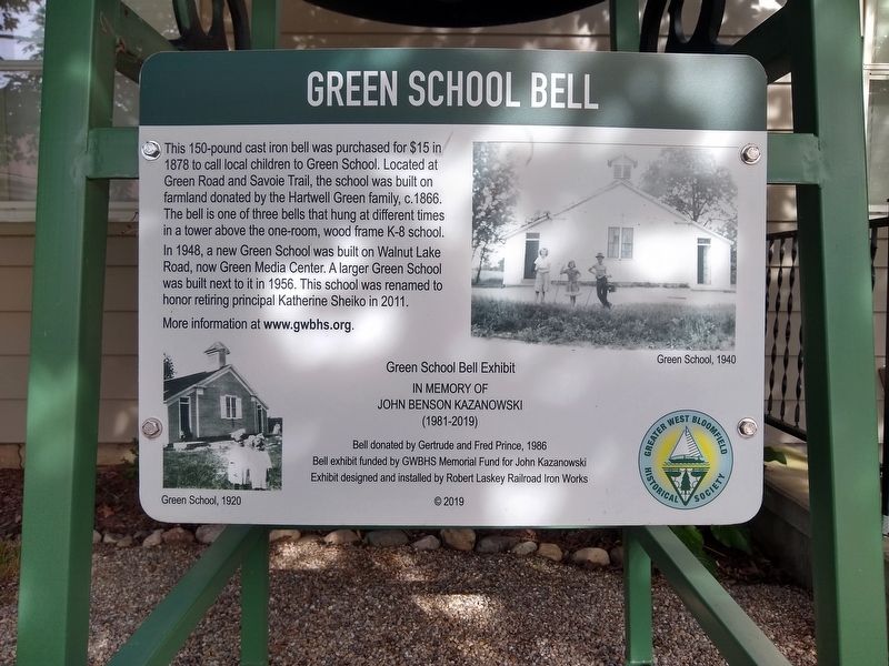 Green School Bell Marker image. Click for full size.