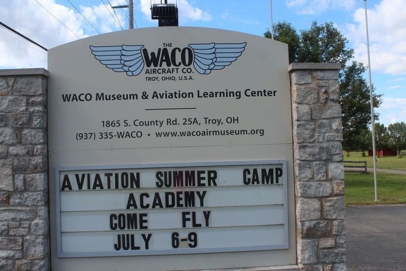 WACO Aircraft Company Marker image. Click for full size.