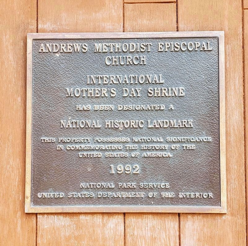 Andrews Methodist Episcopal Church National Historic Landmark Plaque image. Click for full size.