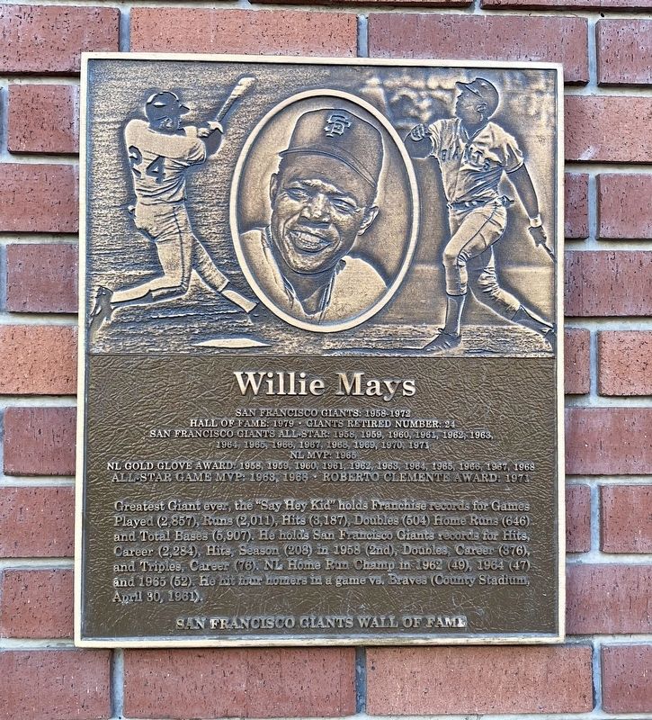 Willie Mays Marker image. Click for full size.