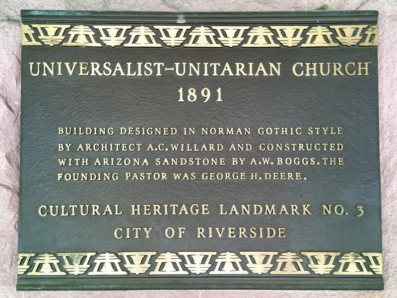 Unitarian-Universalist Church Marker image. Click for full size.