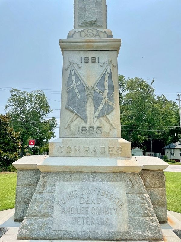 Lee County Confederate Memorial (north side). Click for full size. Lee County Confederate Memorial (north side) image. Click for full size.