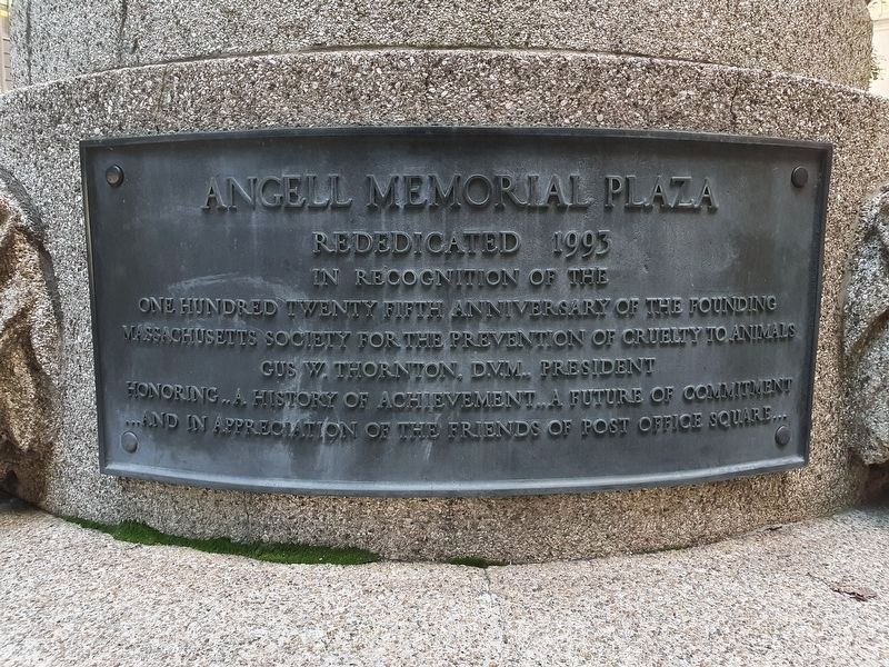 George Thorndike Angell Marker - 1993 Rededication. Click for full size. George Thorndike Angell Marker - 1993 Rededication image. Click for full size.