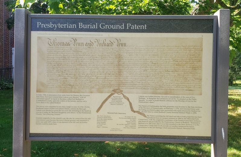 Presbyterian Burial Ground Patent Marker image. Click for full size.