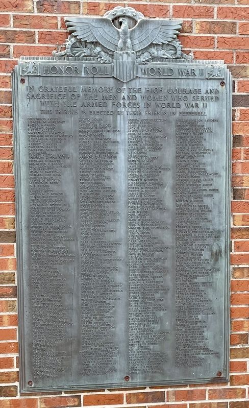 Lee County World War II Honor Roll Marker image. Click for full size.