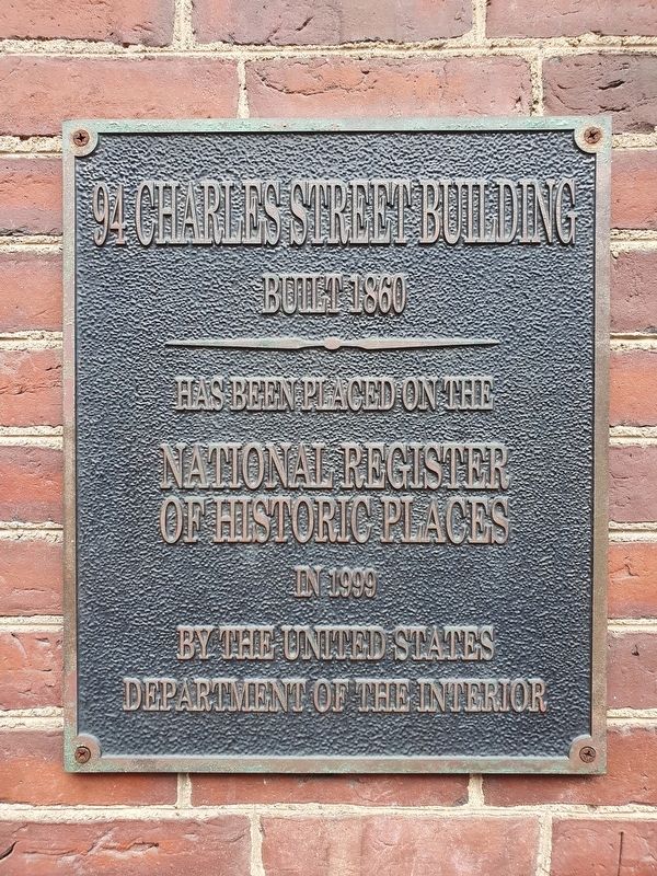 94 Charles Street Building Marker. Click for full size. 94 Charles Street Building Marker image. Click for full size.