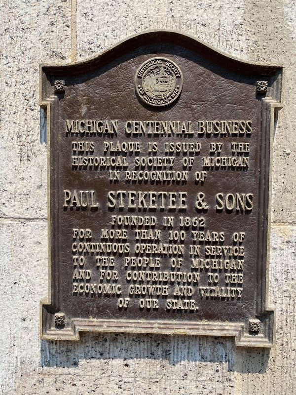 Paul Steketee & Sons Marker. Click for full size. Paul Steketee & Sons Marker image. Click for full size.
