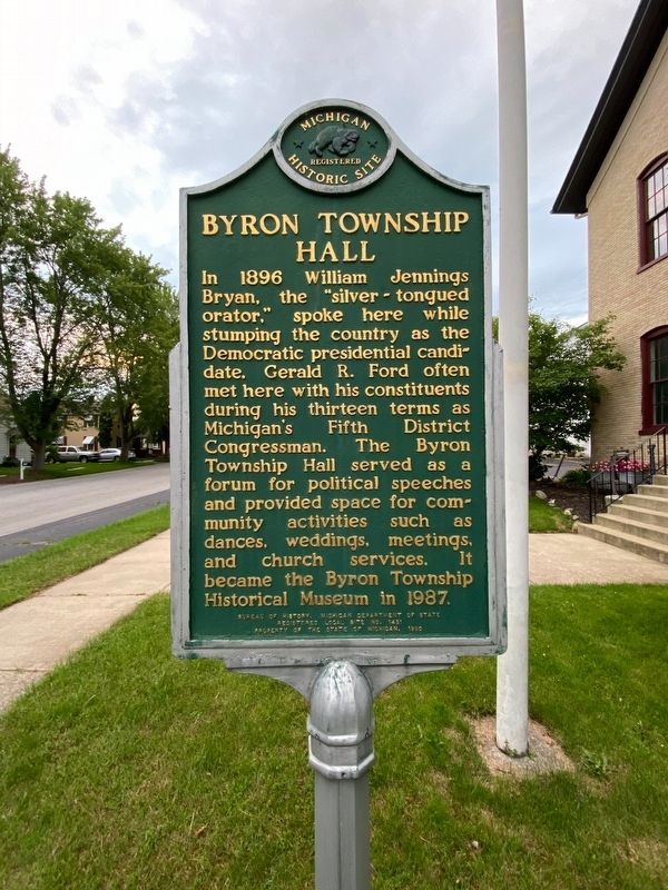Byron Township Hall Marker image. Click for full size.
