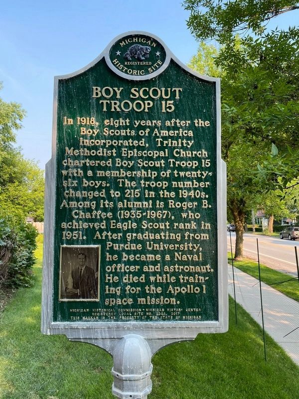 Boy Scout Troop 15 side of the marker image. Click for full size.