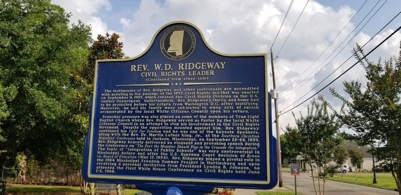 Rev. W.D. Ridgeway Marker, Side B. Click for full size. Rev. W.D. Ridgeway Marker, Side B image. Click for full size.