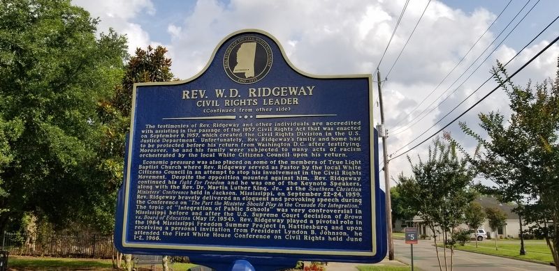 Rev. W.D. Ridgeway Marker, Side B image. Click for full size.