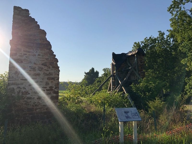 Outbuildings Marker with partial remains of the office. Click for full size. Outbuildings Marker with partial remains of the office image. Click for full size.