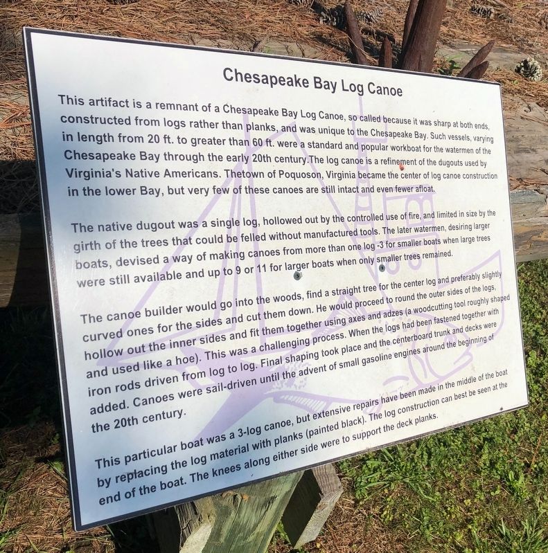 Chesapeake Bay Log Canoe Marker image. Click for full size.
