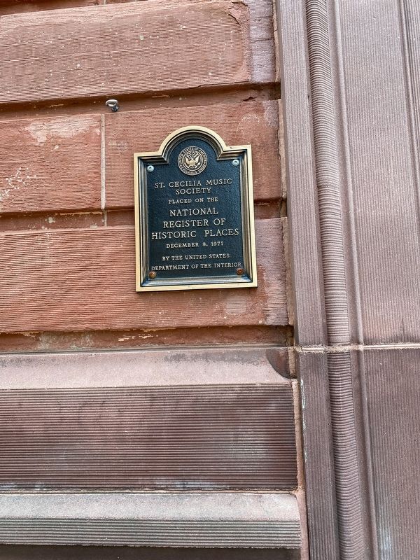 St. Cecilia Music Society Marker. Click for full size. St. Cecilia Music Society Marker image. Click for full size.