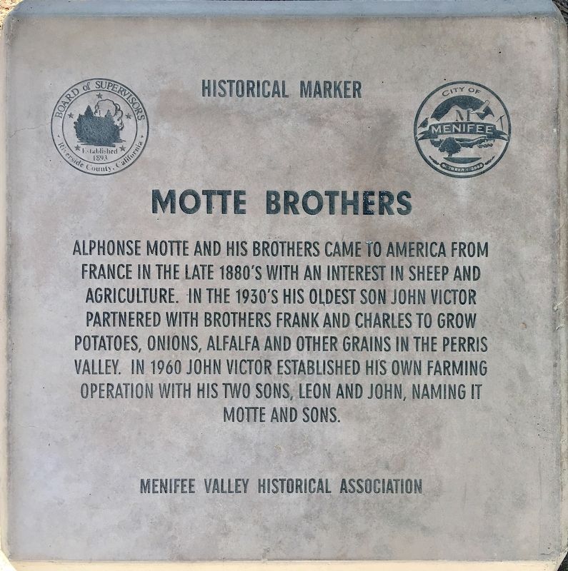 Motte Brothers Marker. Click for full size. Motte Brothers Marker image. Click for full size.