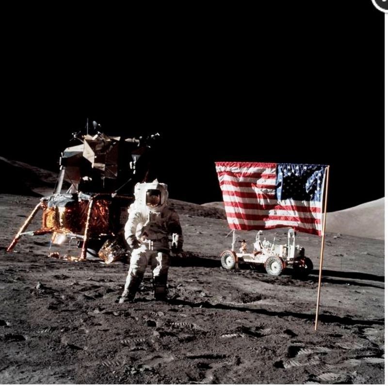 Apollo 17 last Apollo Moon Mission image. Click for full size.