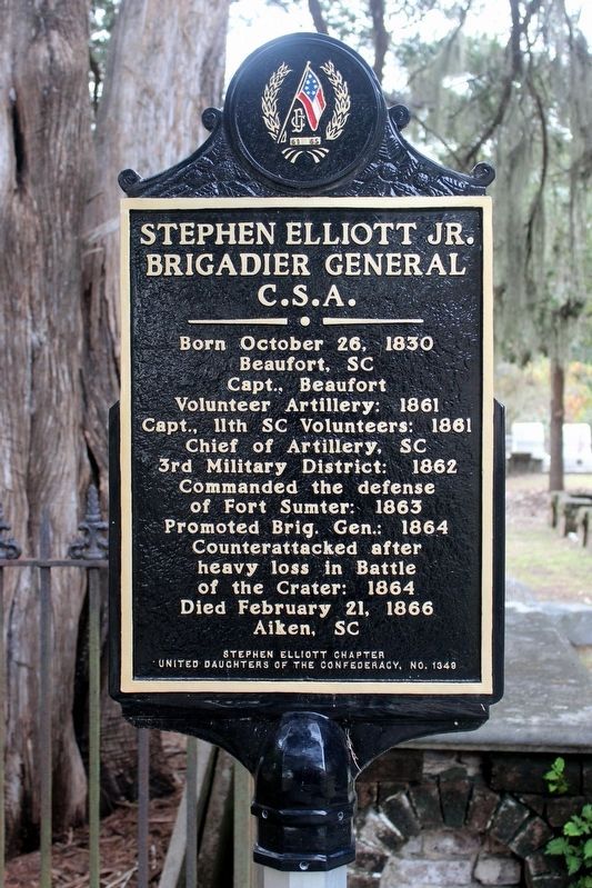 Stephen Elliott, Jr Brigadier General C.S.A. Marker image. Click for full size.